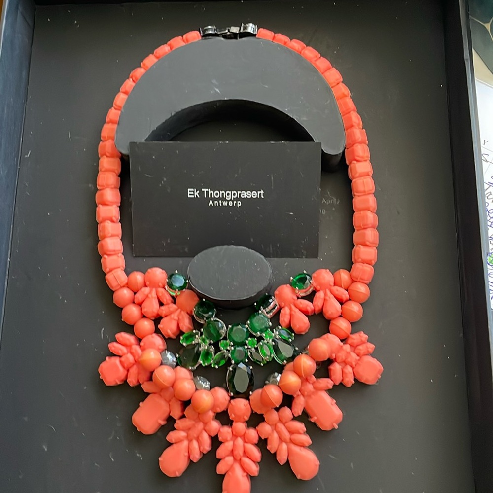 EK Thongprasert Orange necklace with Swarovski crystals